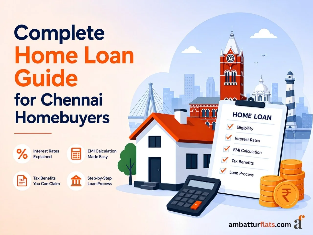 Couple reviewing home loan documents for a Chennai property purchase
